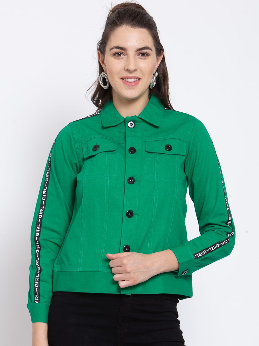 Style Quotient Women Green Crop Tailored Jacket Price in India