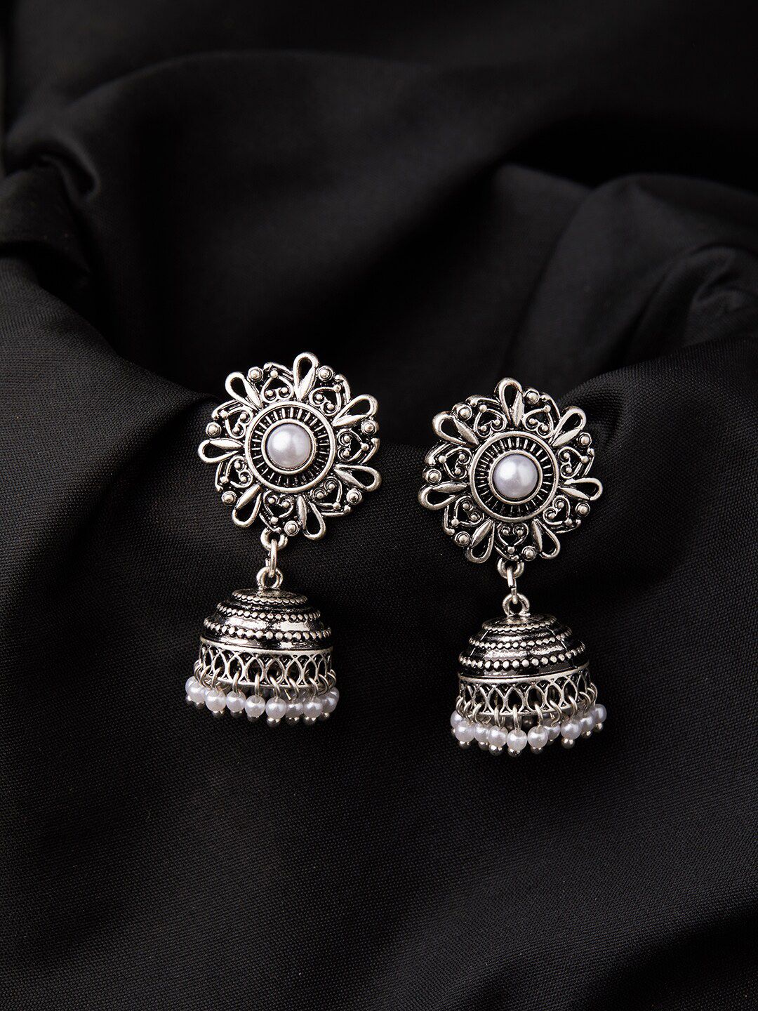 Accessorize Silver Contemporary Jhumkas Earrings Price in India