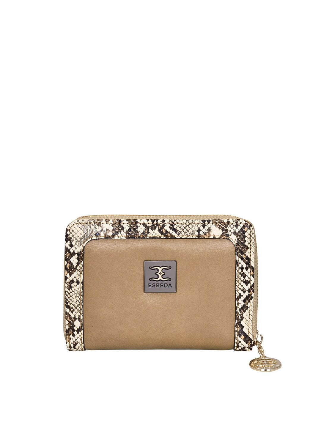 ESBEDA Women Beige Printed Animal Textured Wallet Price in India