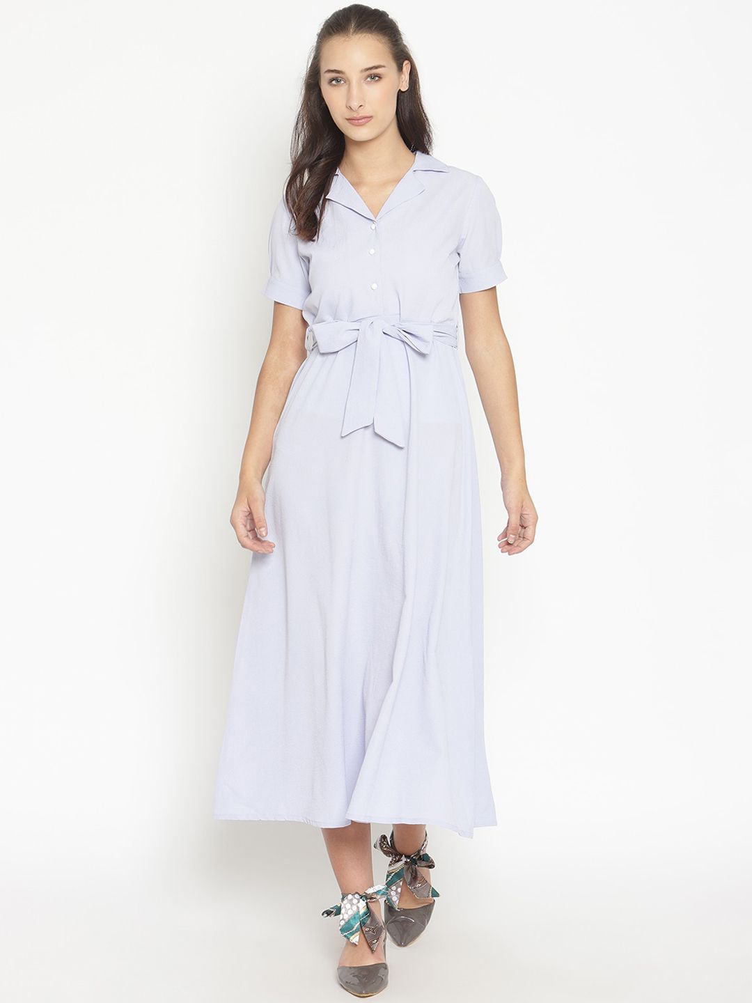 NIXX Blue Crepe Maxi Dress