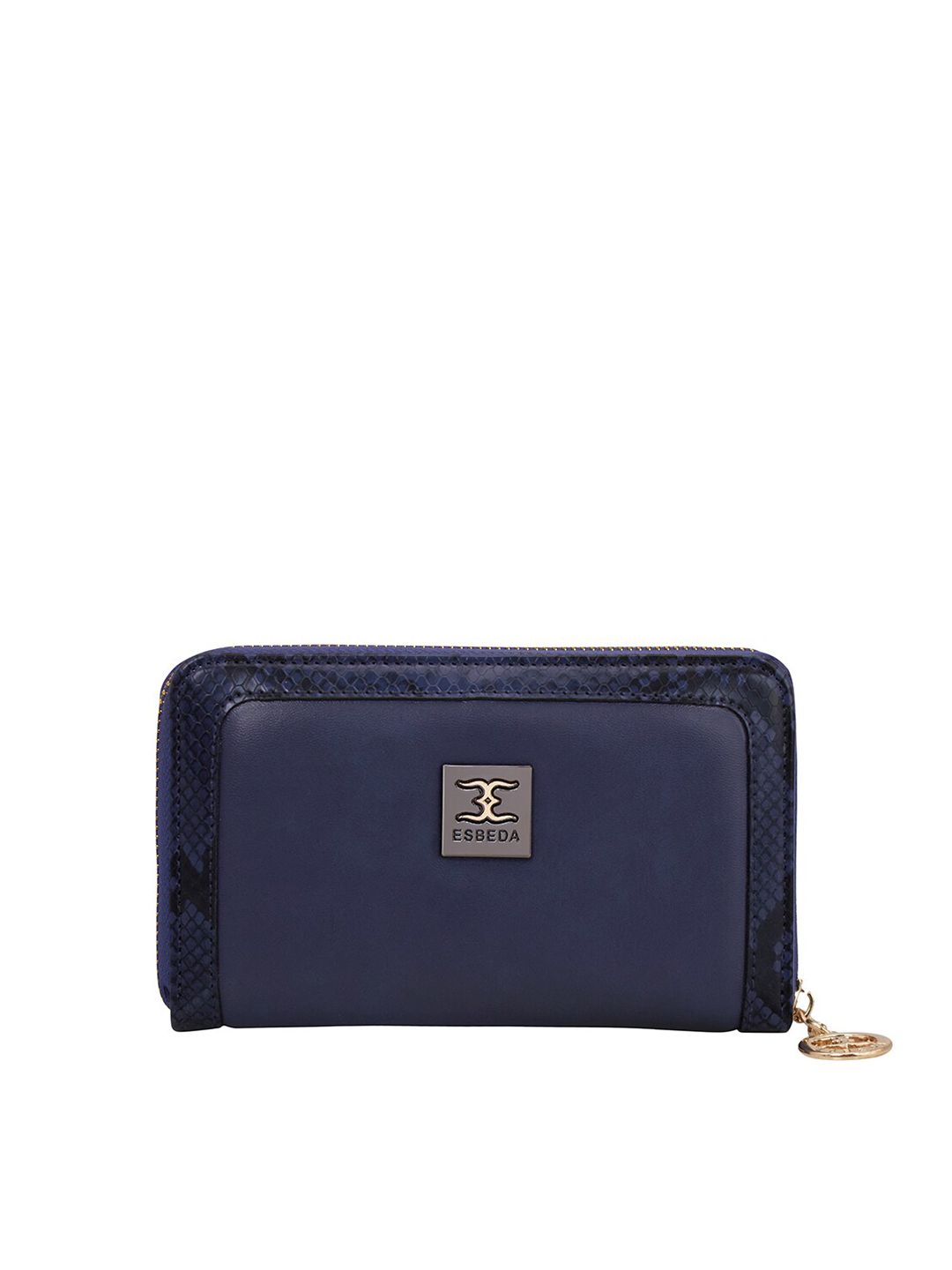 ESBEDA Women Navy Blue Printed Zip Around Wallet Price in India