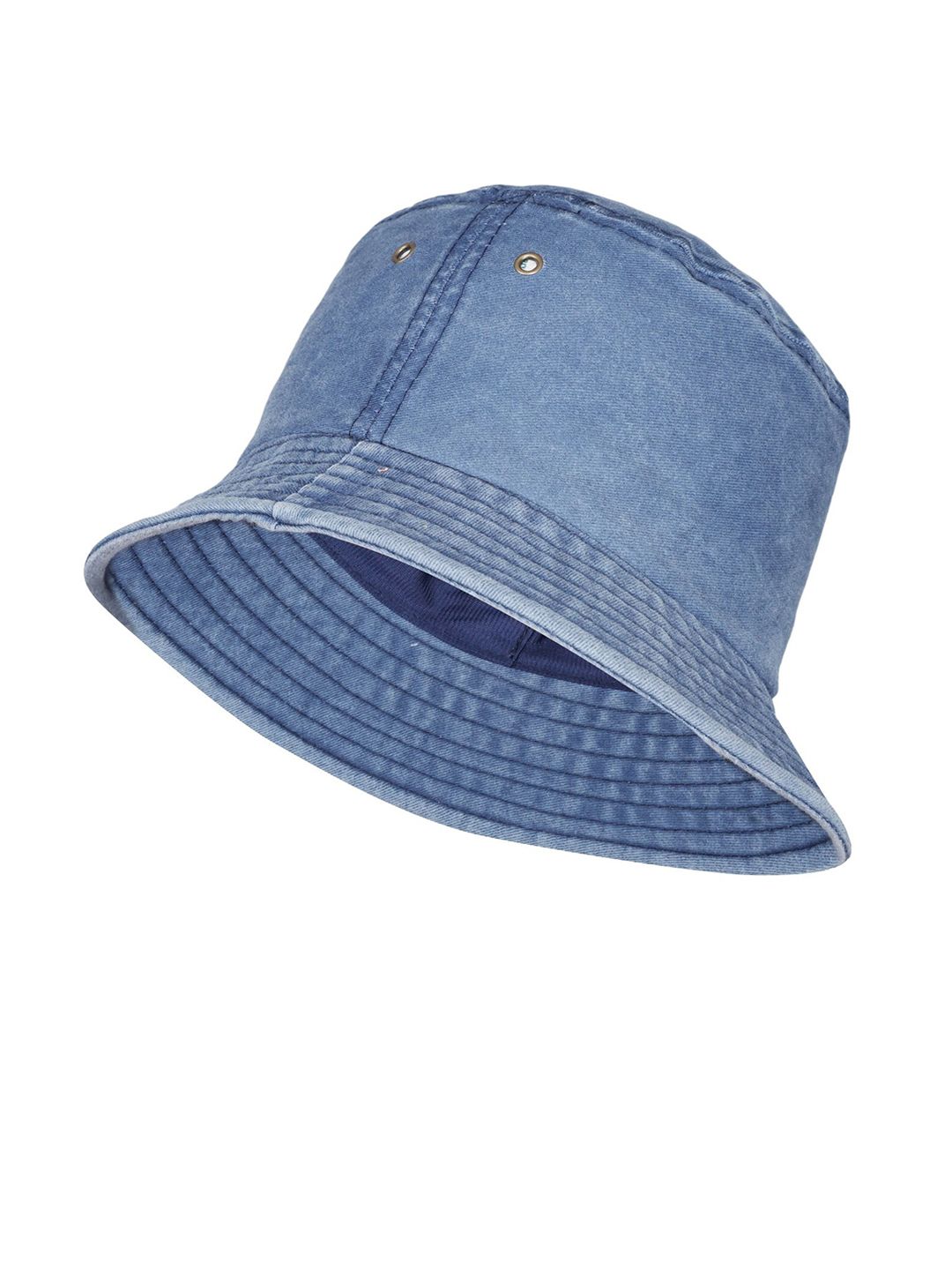 FabSeasons Unisex Blue Solid Pure Cotton Bucket Sun Hat Price in India