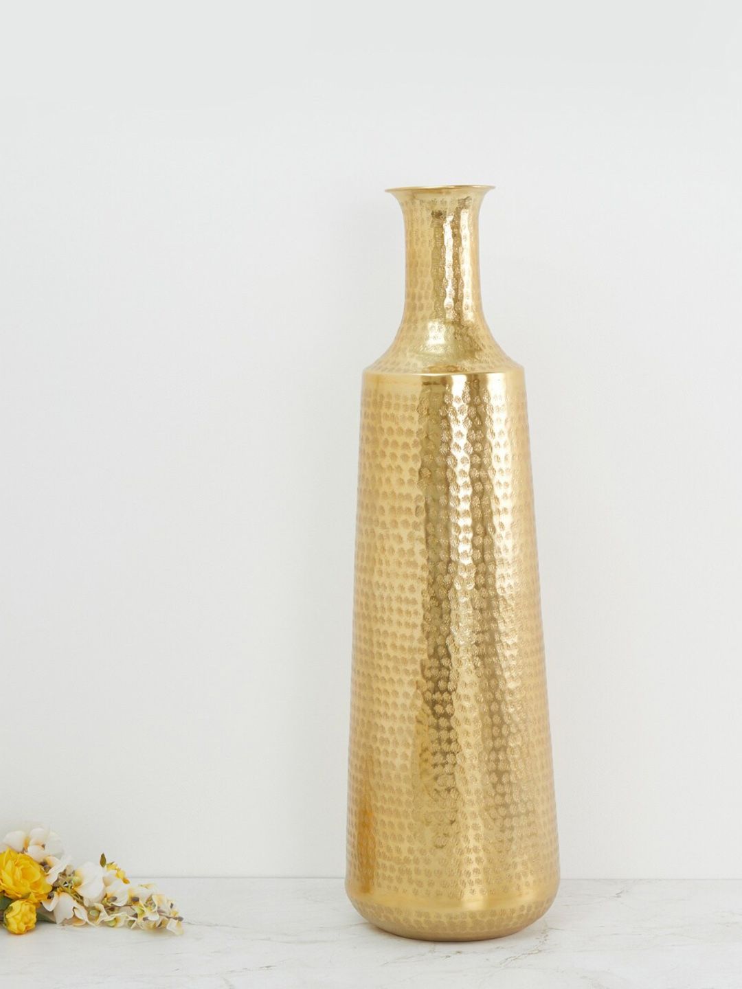 Home Centre Gold-Toned Colossal Hammered Tall Vase Price in India