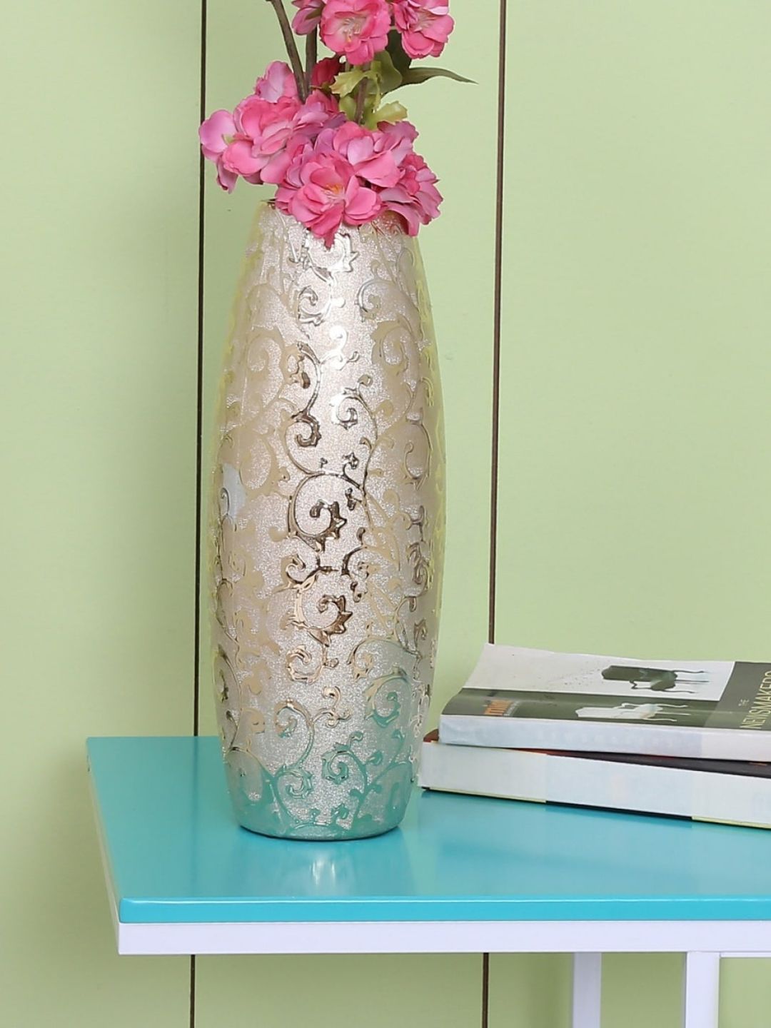 Home Centre Gold-Toned Splendid Paloma Textured Vase Price in India