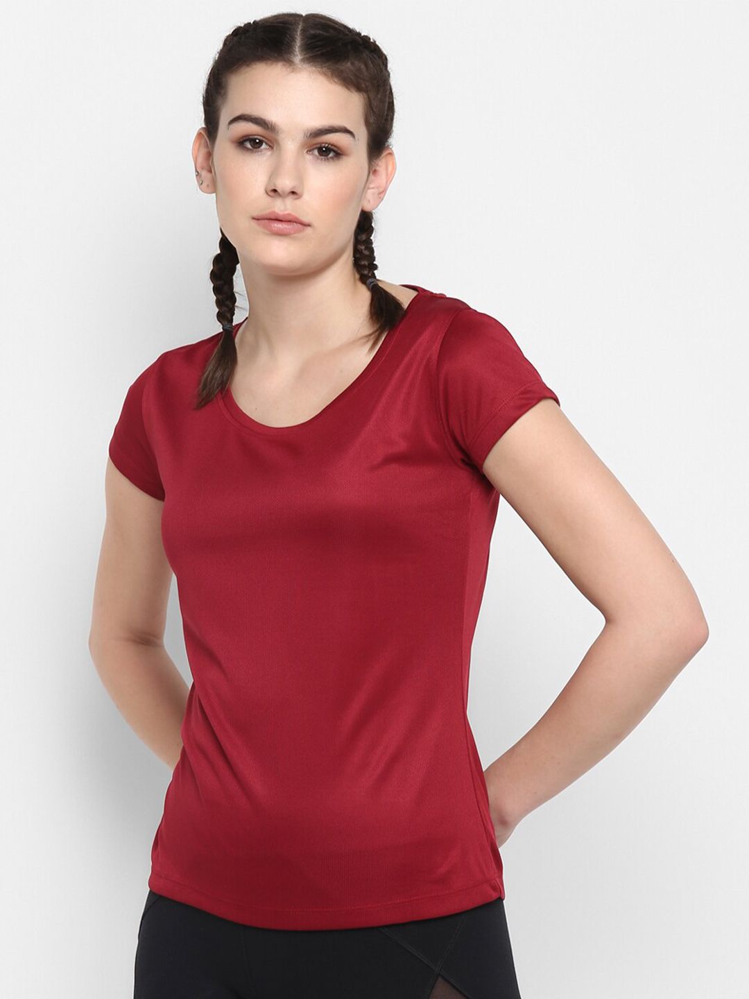 ScoldMe Women Maroon Slim Fit T-shirt Price in India