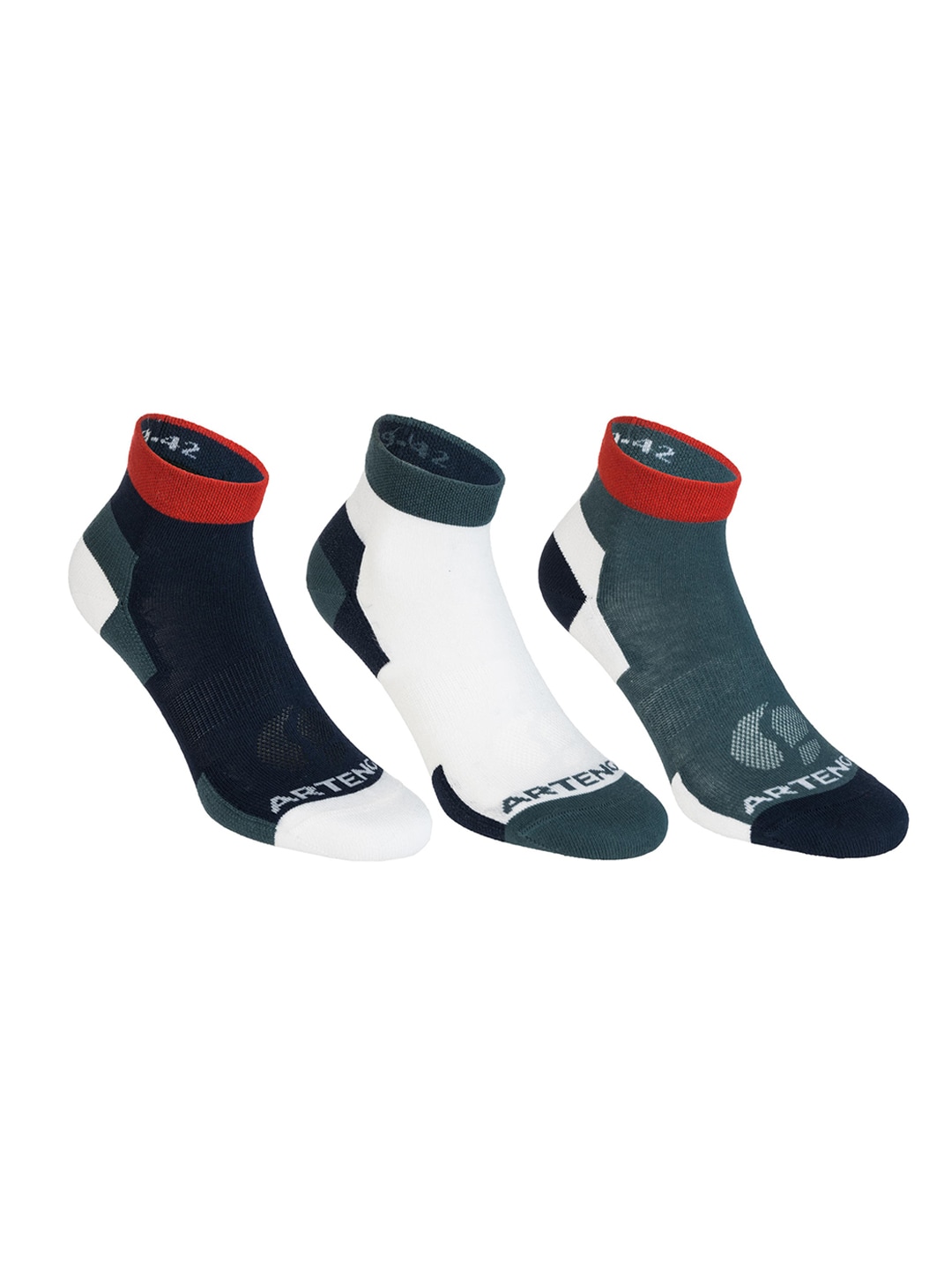 Artengo By Decathlon Pack of 3 Assorted Ankle-Length Socks Price in India