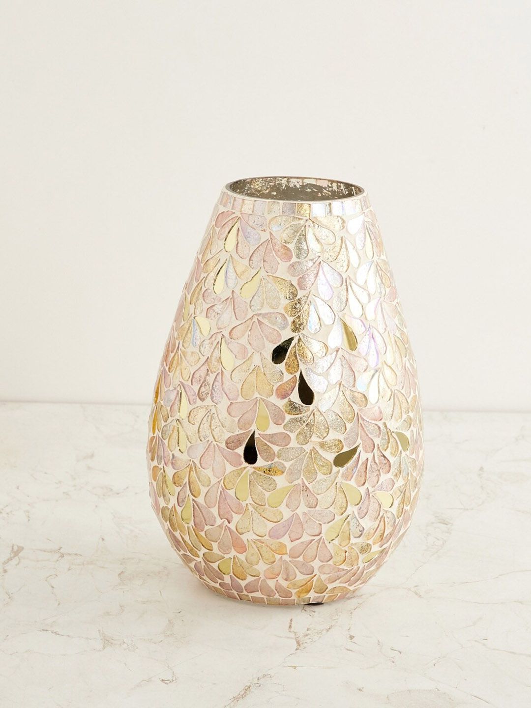 Home Centre Gold-Toned Fiesta Textured Jairo Mosaic Vase Price in India