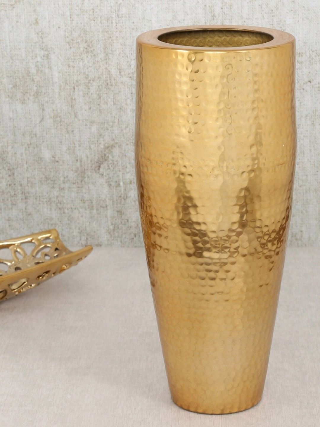 Home Centre Gold-Toned Splendid Austin Hammered Vase Price in India