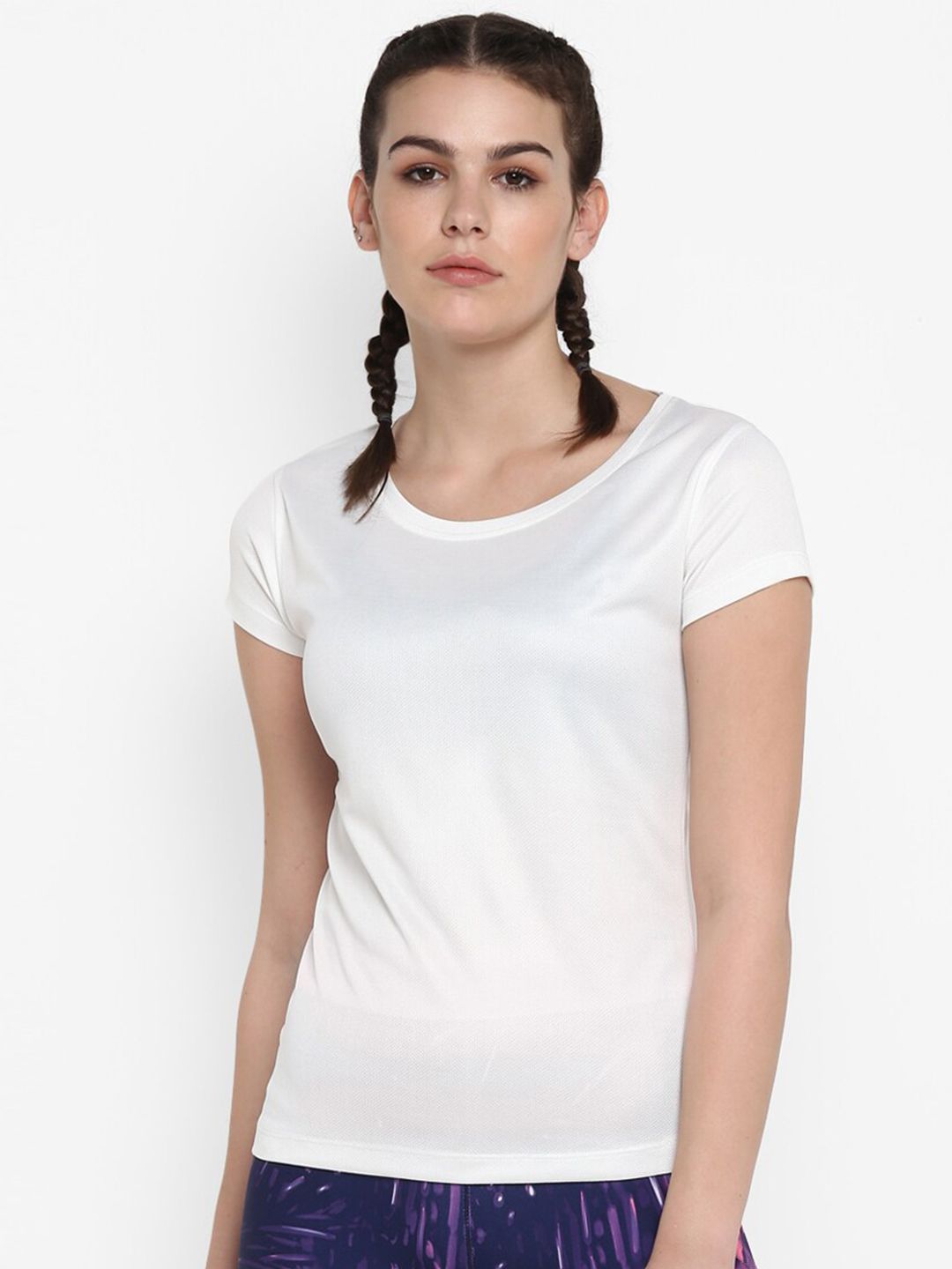 ScoldMe Women Off White Slim Fit T-shirt Price in India