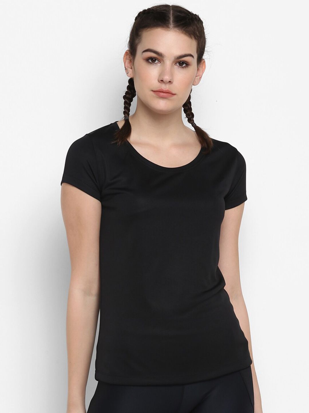 ScoldMe Women Black Slim Fit T-shirt Price in India