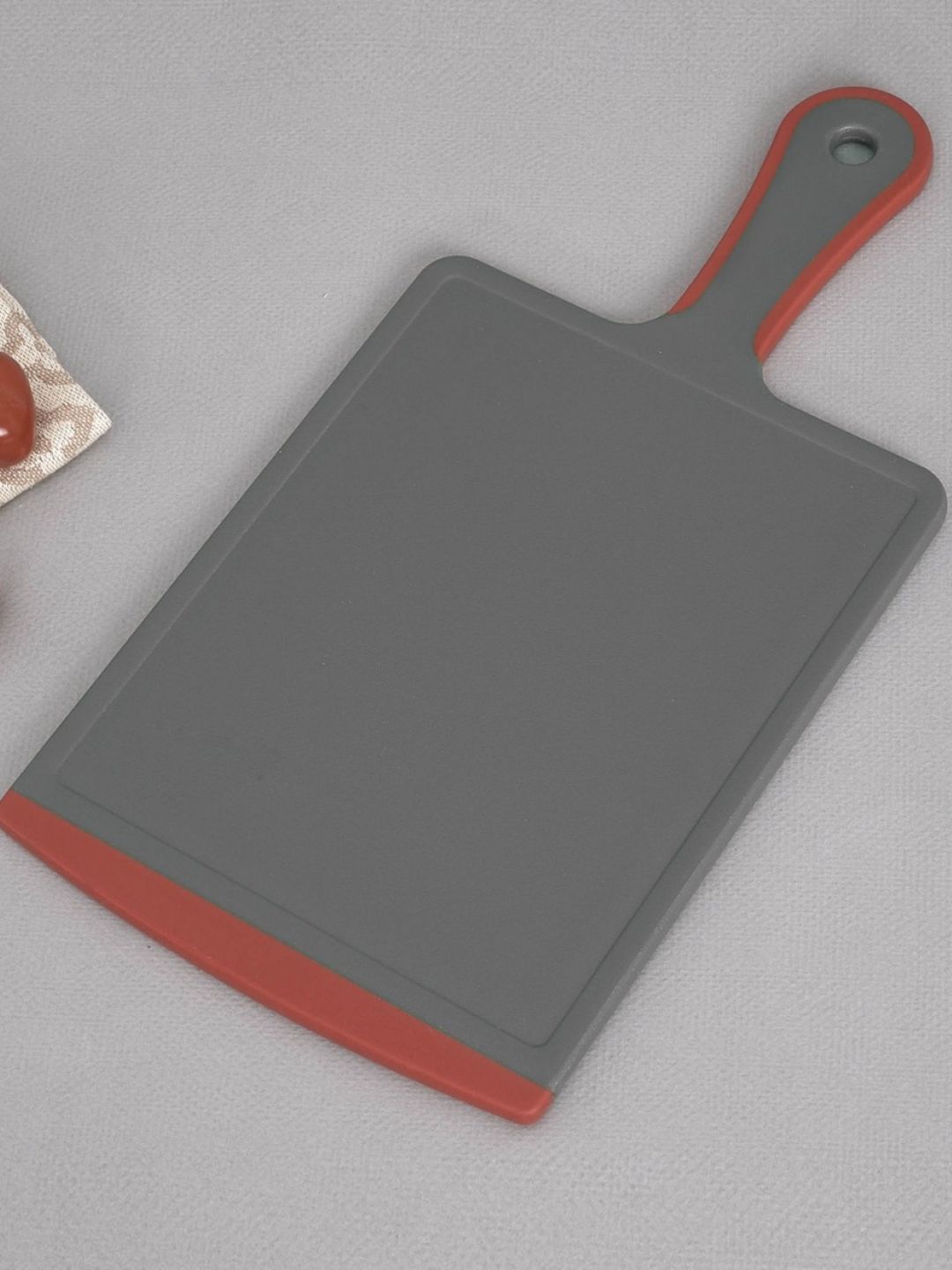 Home Centre Grey & Red Solid Anti- Bacterial Chopping Board Price in India