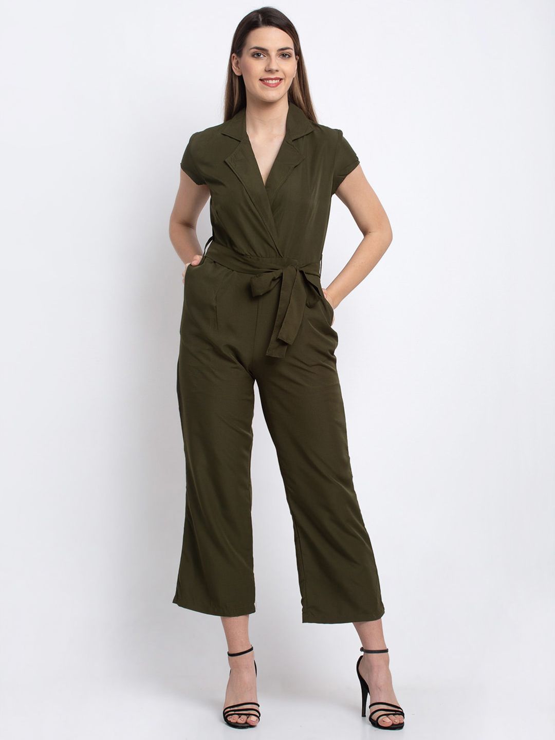 emeros Olive Green Solid Jumpsuit