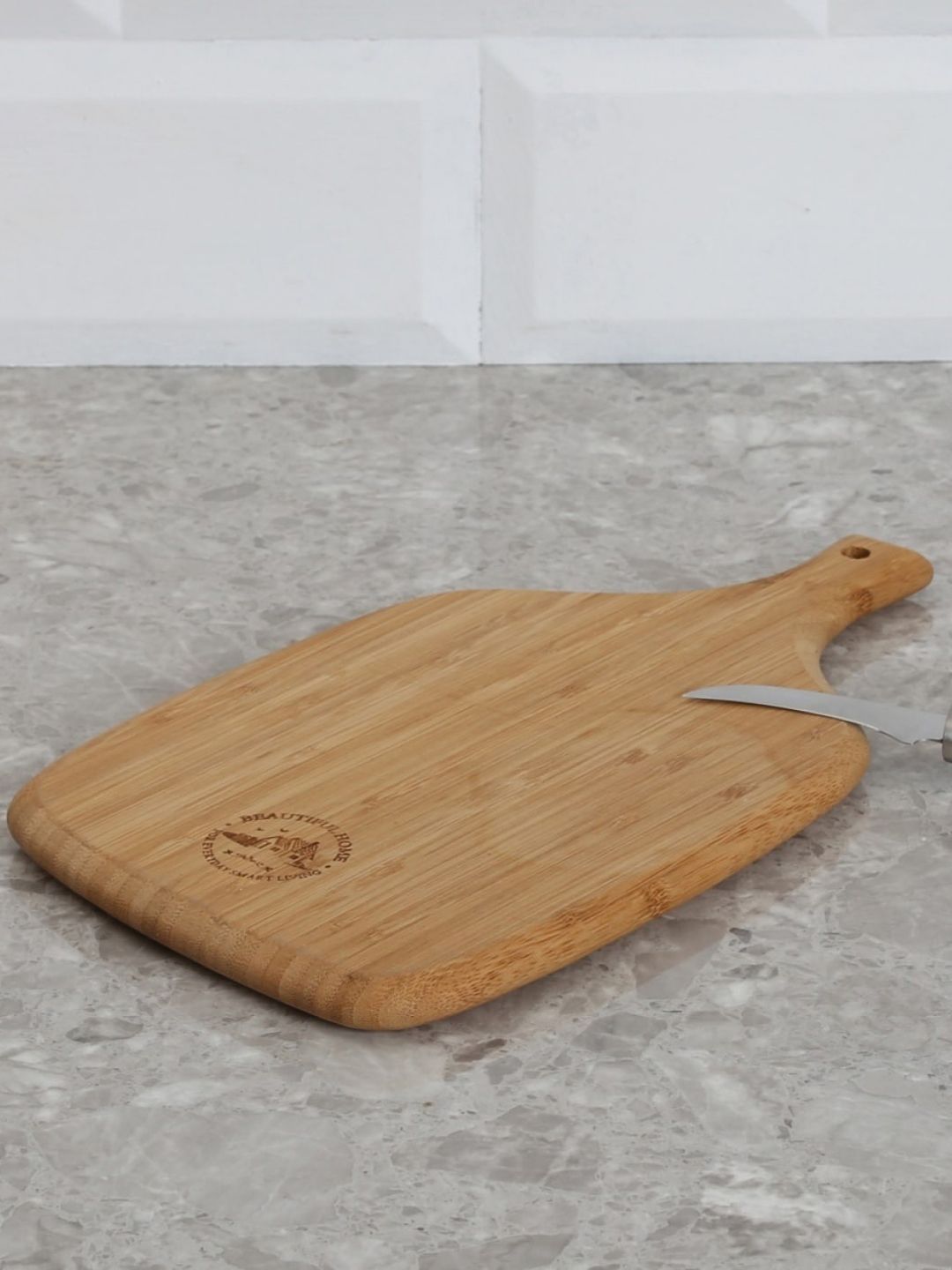 Home Centre Brown Checkstyle Bamboo Chopping Board Price in India