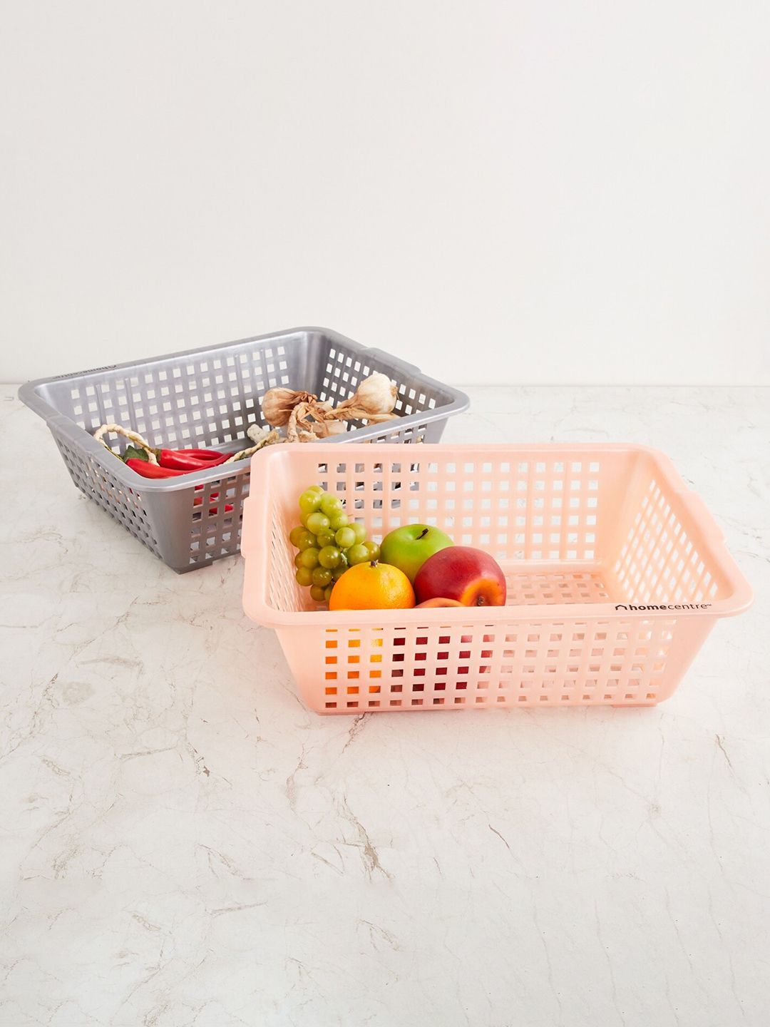 Home Centre Set Of 2 Solid Cut-Out Dish Drainer Baskets Price in India
