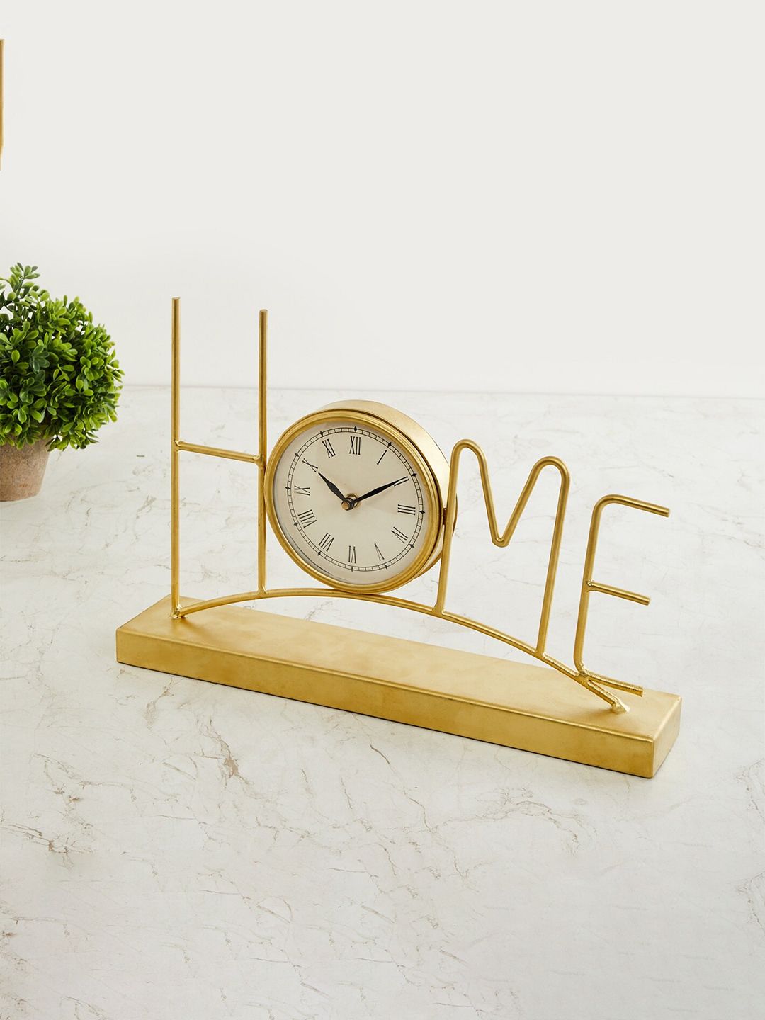 Home Centre Gold & White Quirky Contemporary Wall Clock Price in India