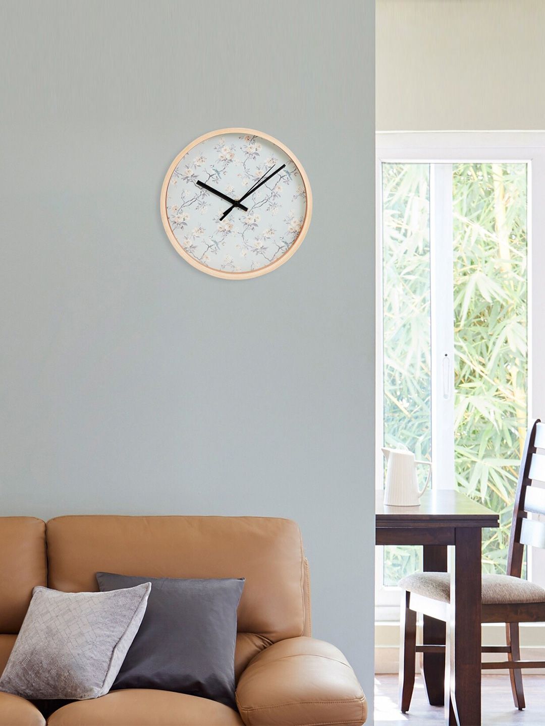 Home Centre Beige & Grey Printed Contemporary Wall Clock Price in India