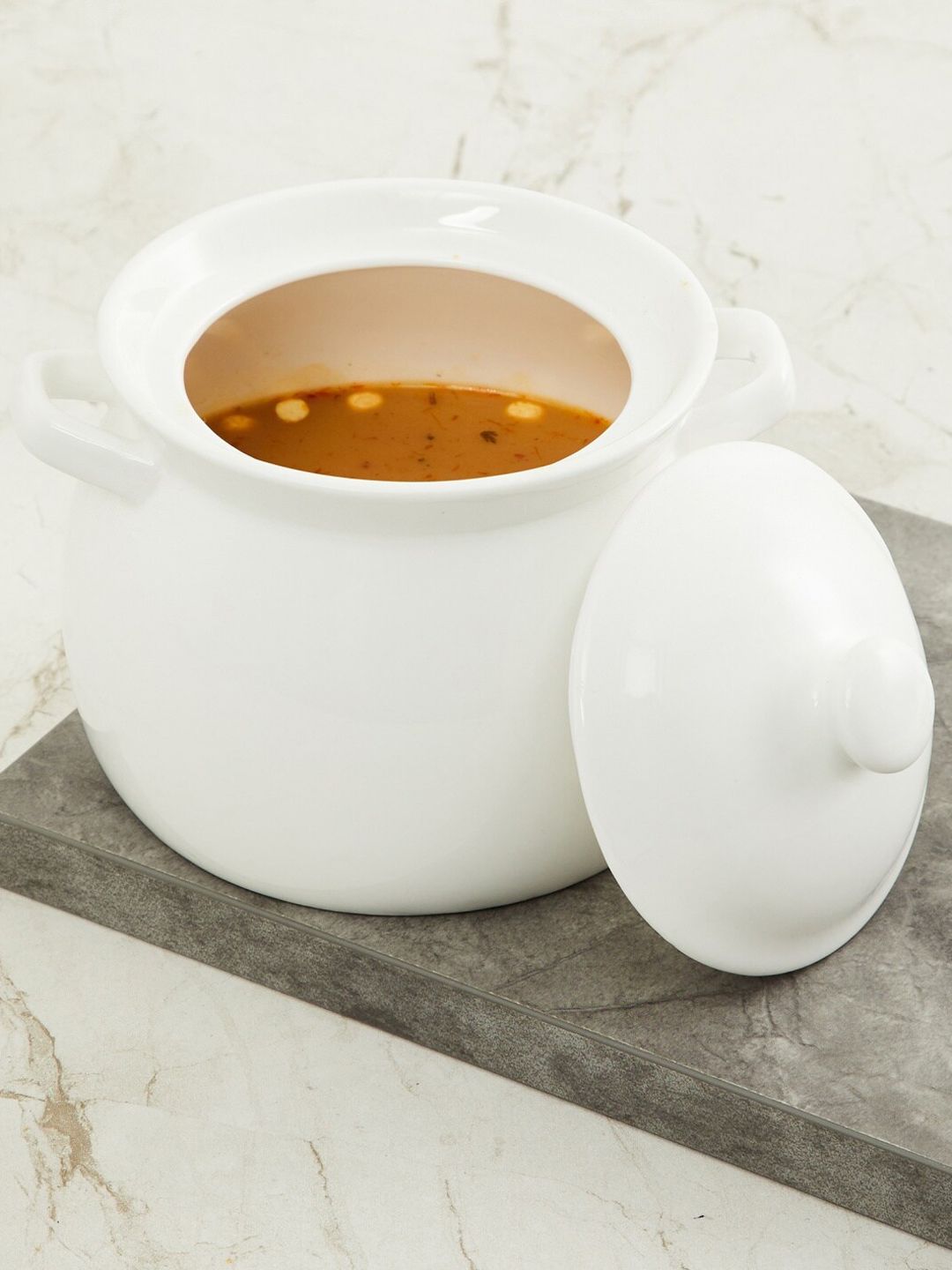 Home Centre White Solid Pot Belly Bowl Price in India