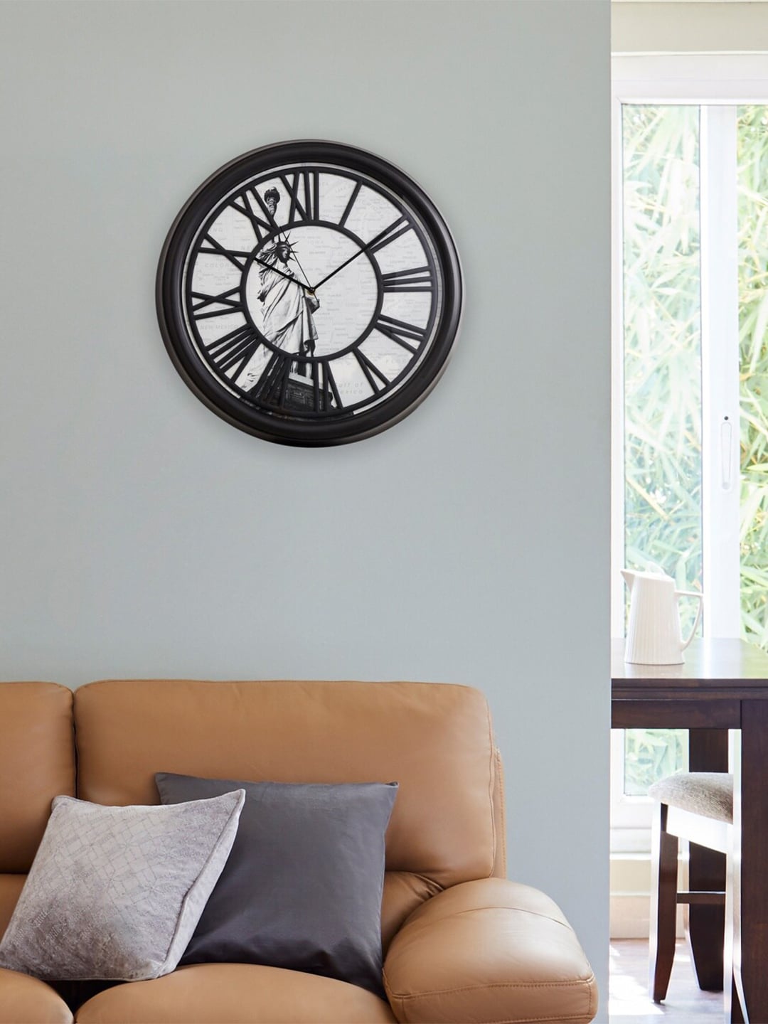 Home Centre Black & Off White Printed Vintage 50 Cm Wall Clock Price in India