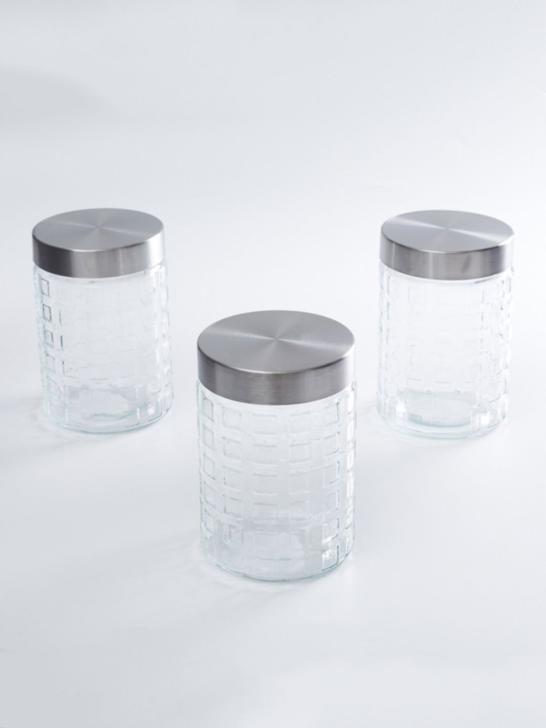 Home Centre Set Of 3 Transparent Air-Tight Textured Storage Containers Price in India