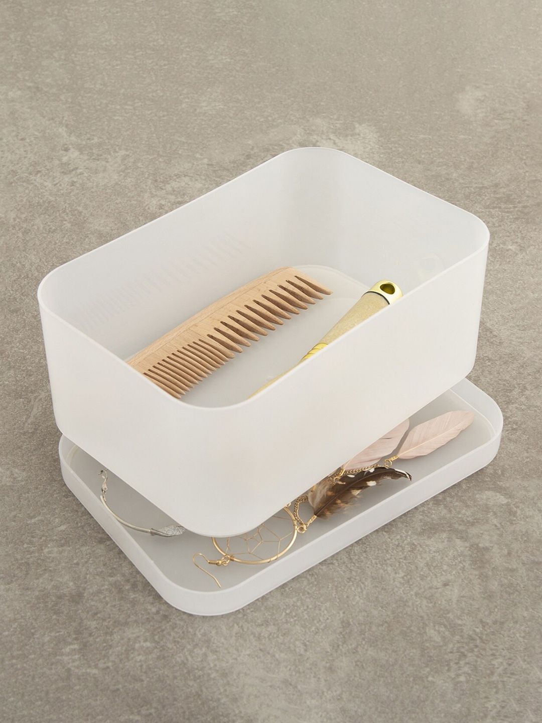 Home Centre Transparent Solid Storage Box with Lid Price in India