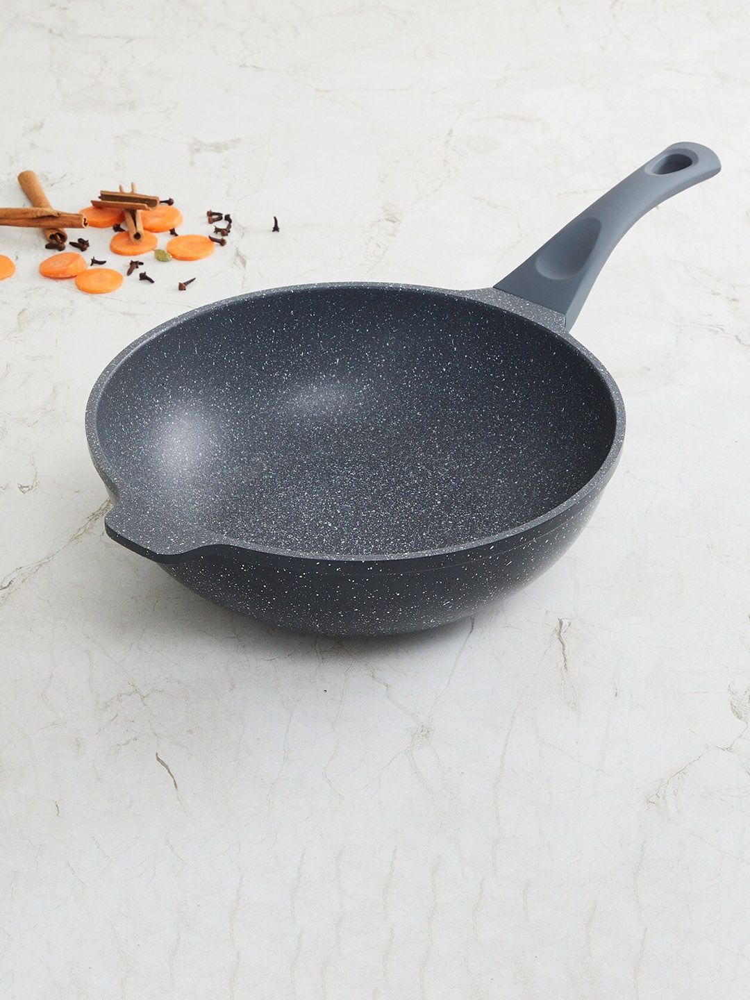Home Centre Black Textured Wok With Bakelite Soft Touch Handle Price in India