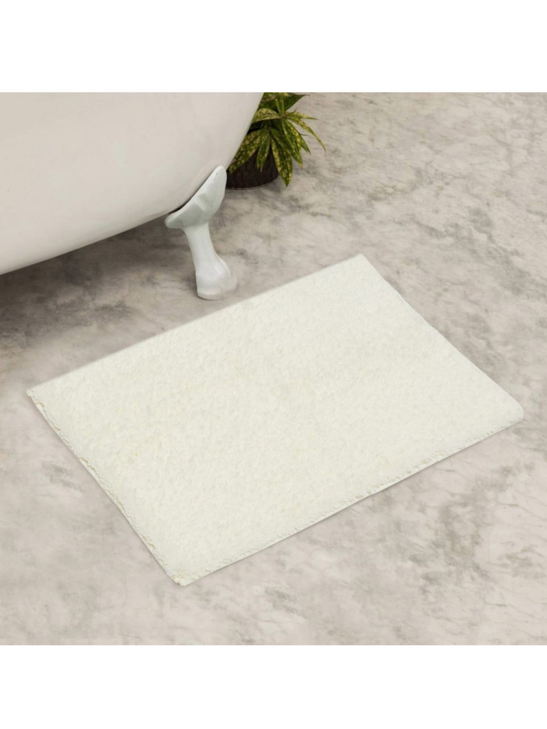 Home Centre White Solid Anti Skid Bath Mat Price in India