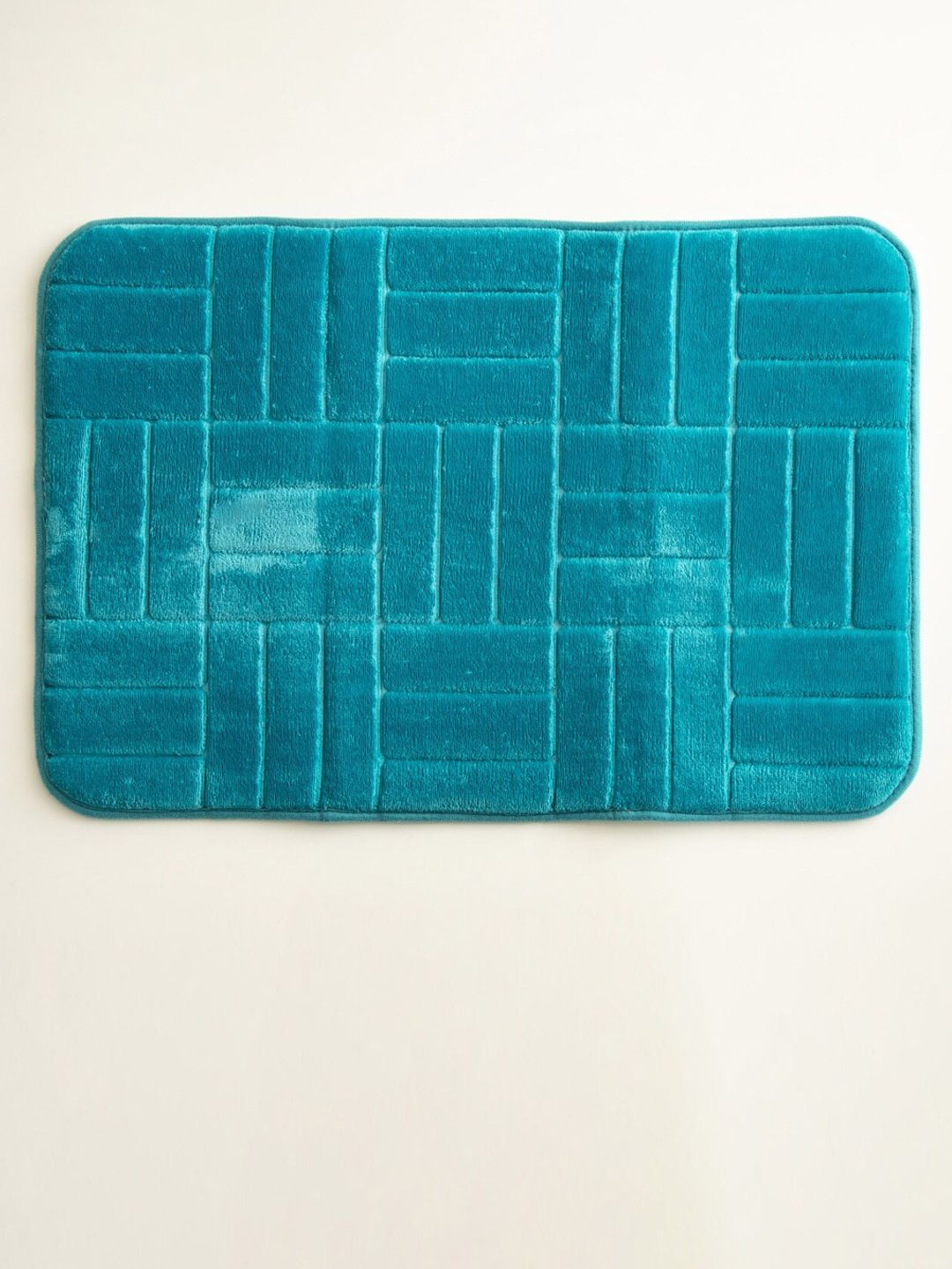 Home Centre Teal Blue Embossed Bath Rug Price in India
