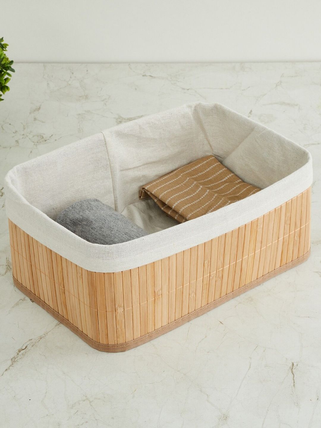 Home Centre Brown Wilton Macy Natural Collapsible Laundry Storage Basket Price in India