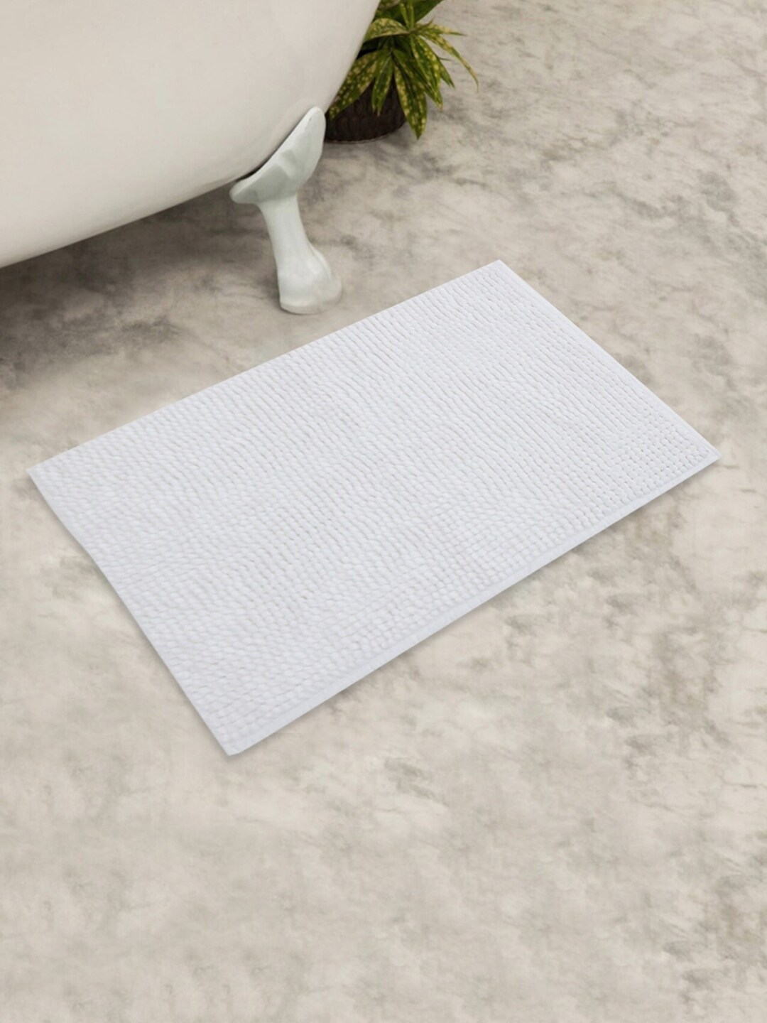 Home Centre White Solid Marshmallow Poppy Bath Anti-Skid Mat Price in India