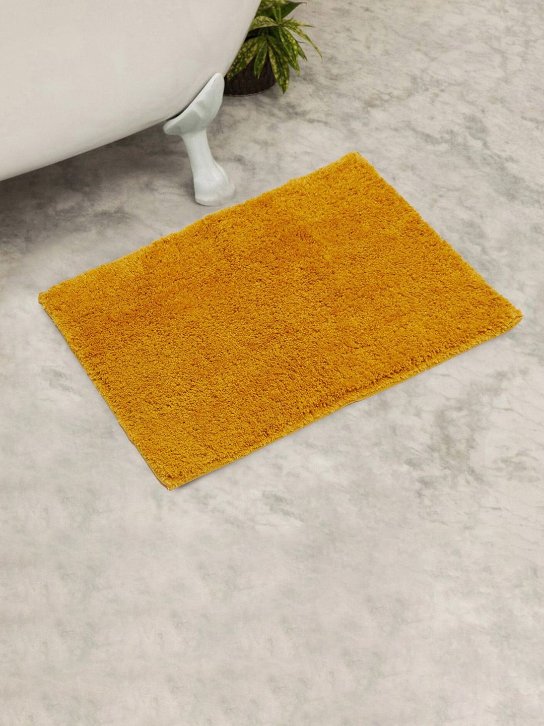 Home Centre Mustard Yellow Solid Bath Mat Price in India