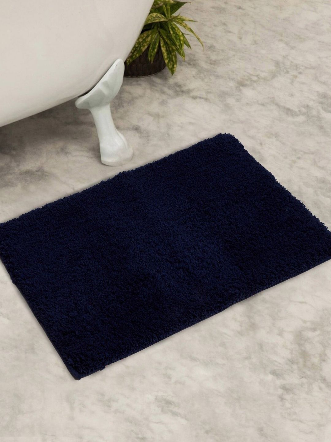 Home Centre Navy Blue Solid Bath Mat Price in India