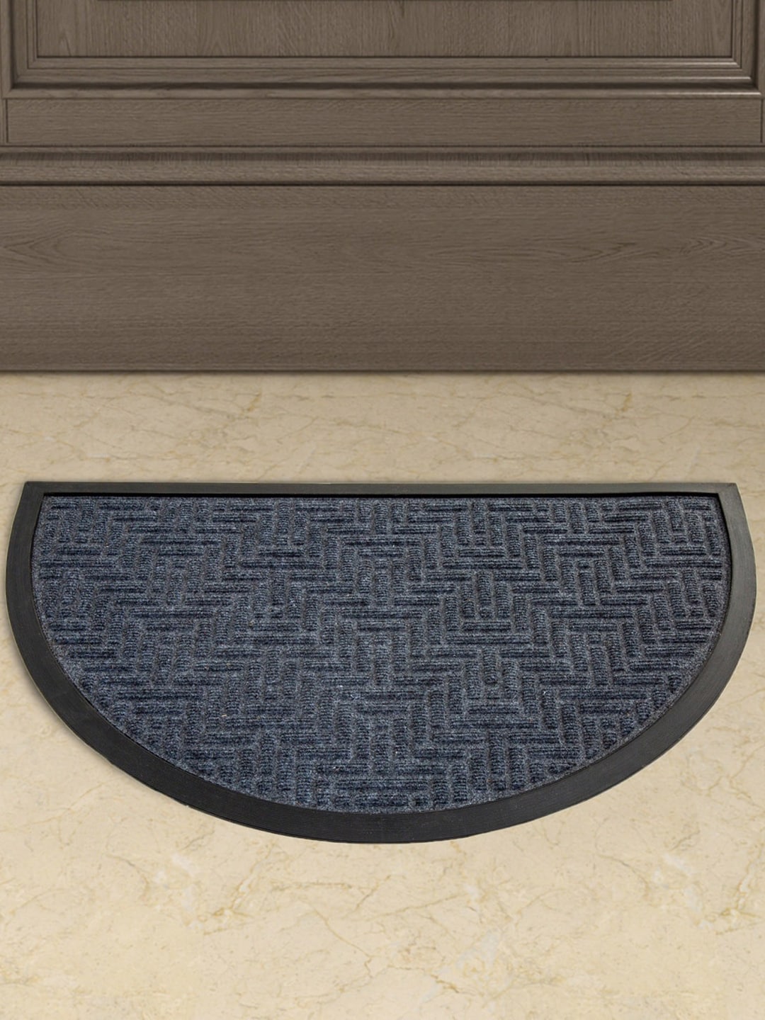 Home Centre Grey Solid Half Round Anti-Skid Doormat Price in India