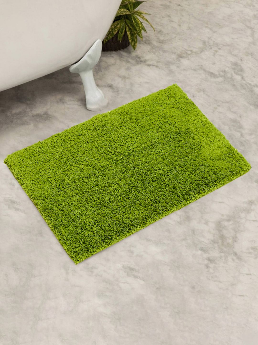 Home Centre Green Solid Rectangular Bath Rug Price in India