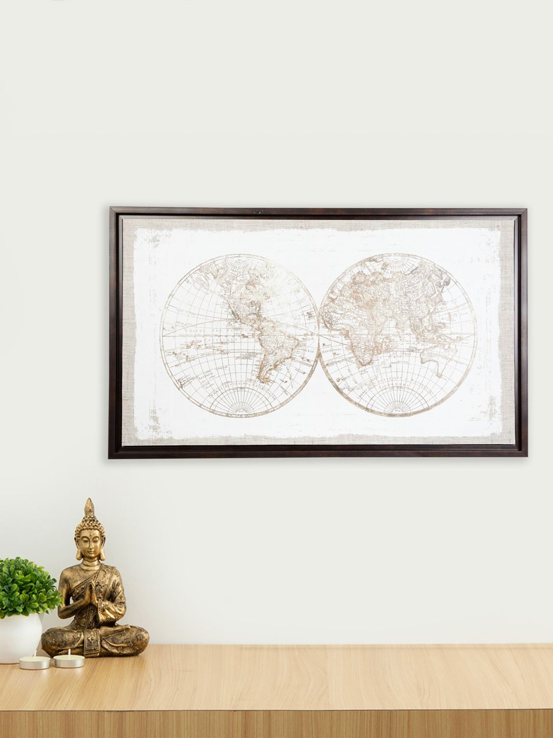 Home Centre Brown Artistry World Map Picture Frame Price in India