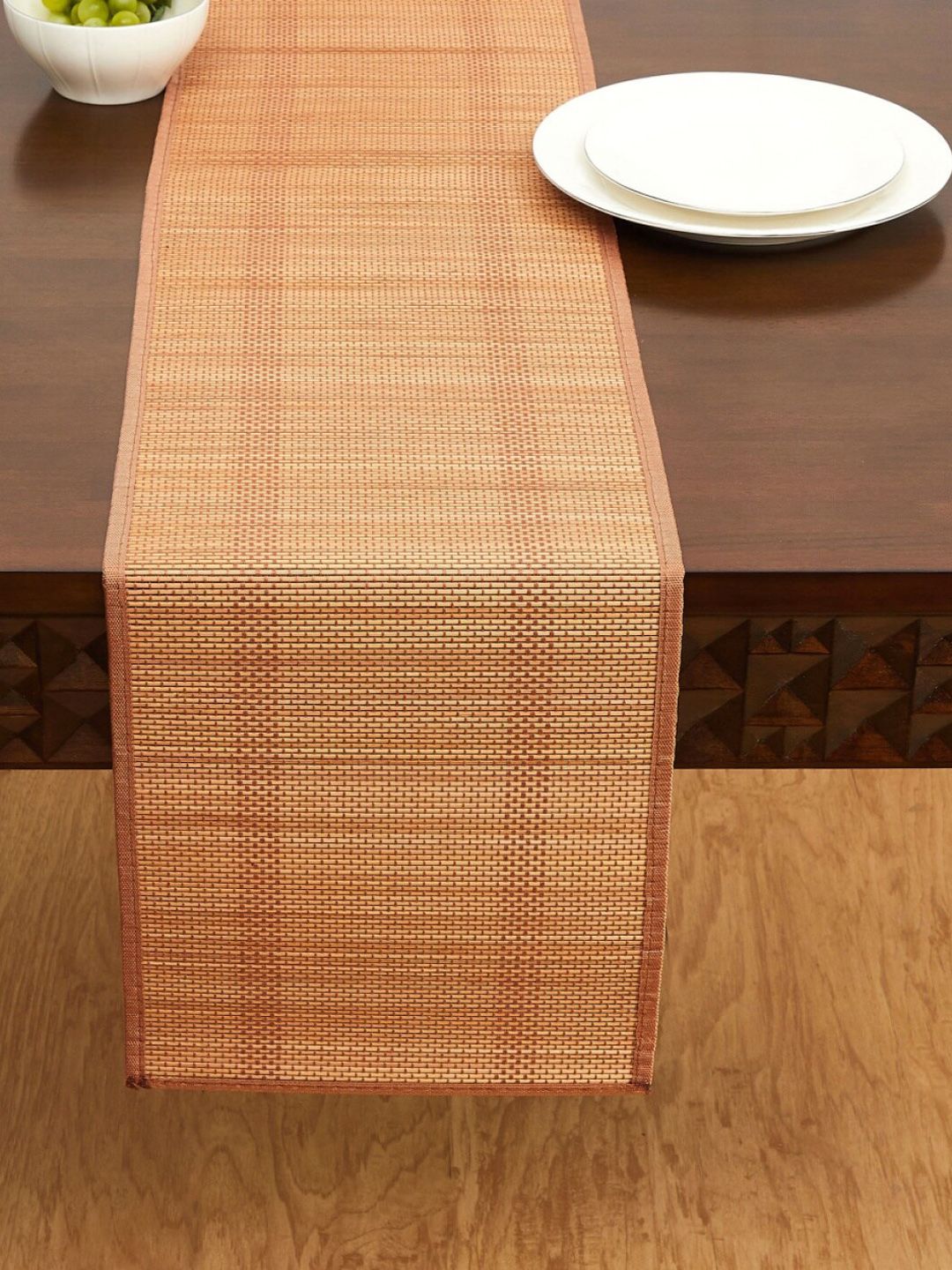 Home Centre Brown Solid Bamboo Table Runner Price in India