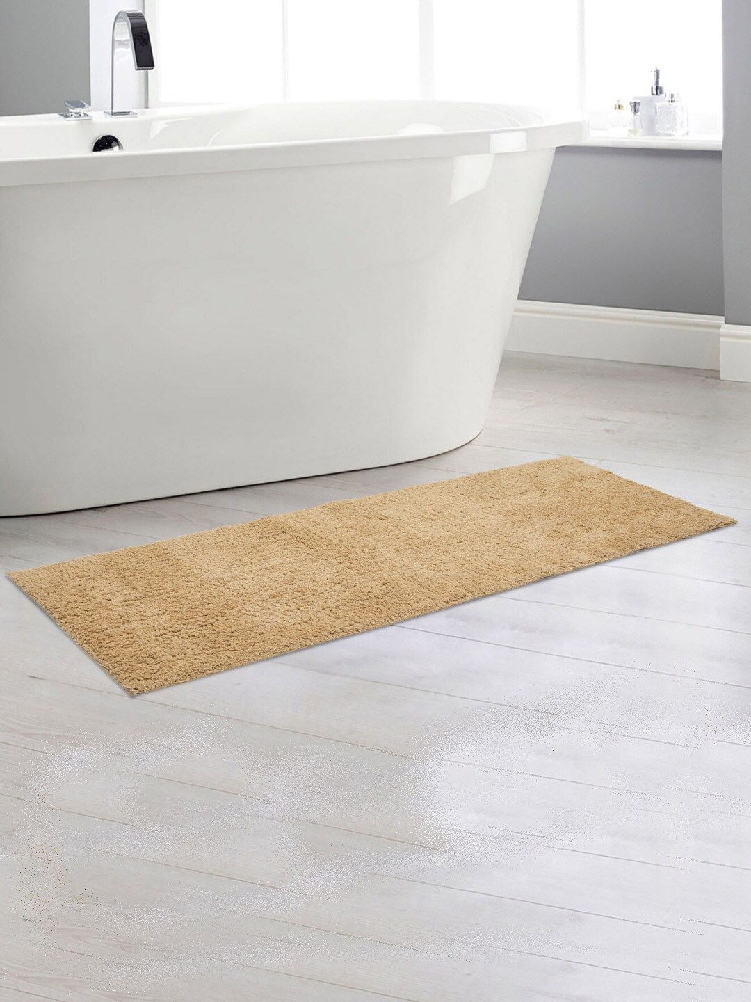 Home Centre Beige Marshmallow Solid Rectangular Bath Rug Price in India