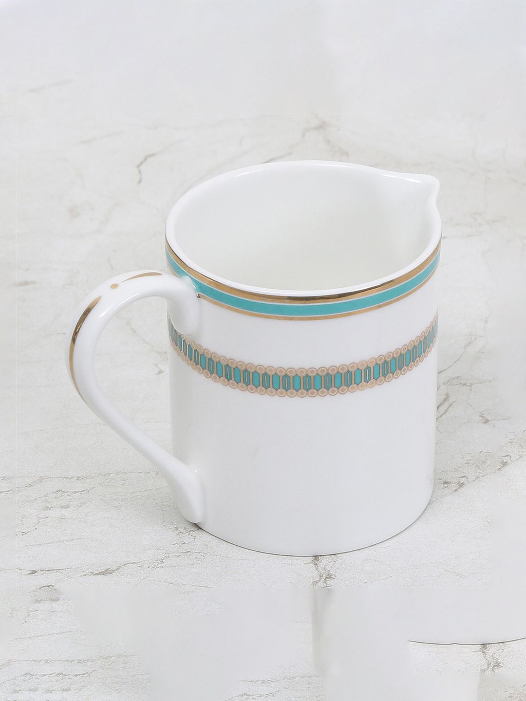 Home Centre White & Blue Printed Bone China Cup Price in India