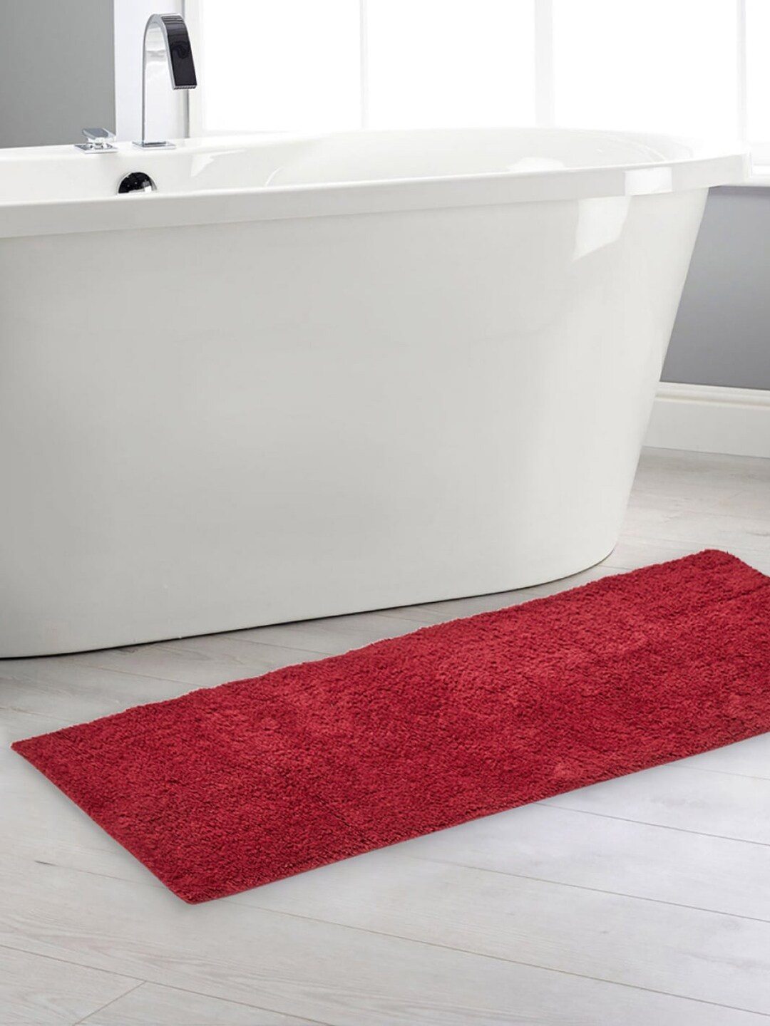 Home Centre Red Colour Connect Solid Bath Runner Price in India