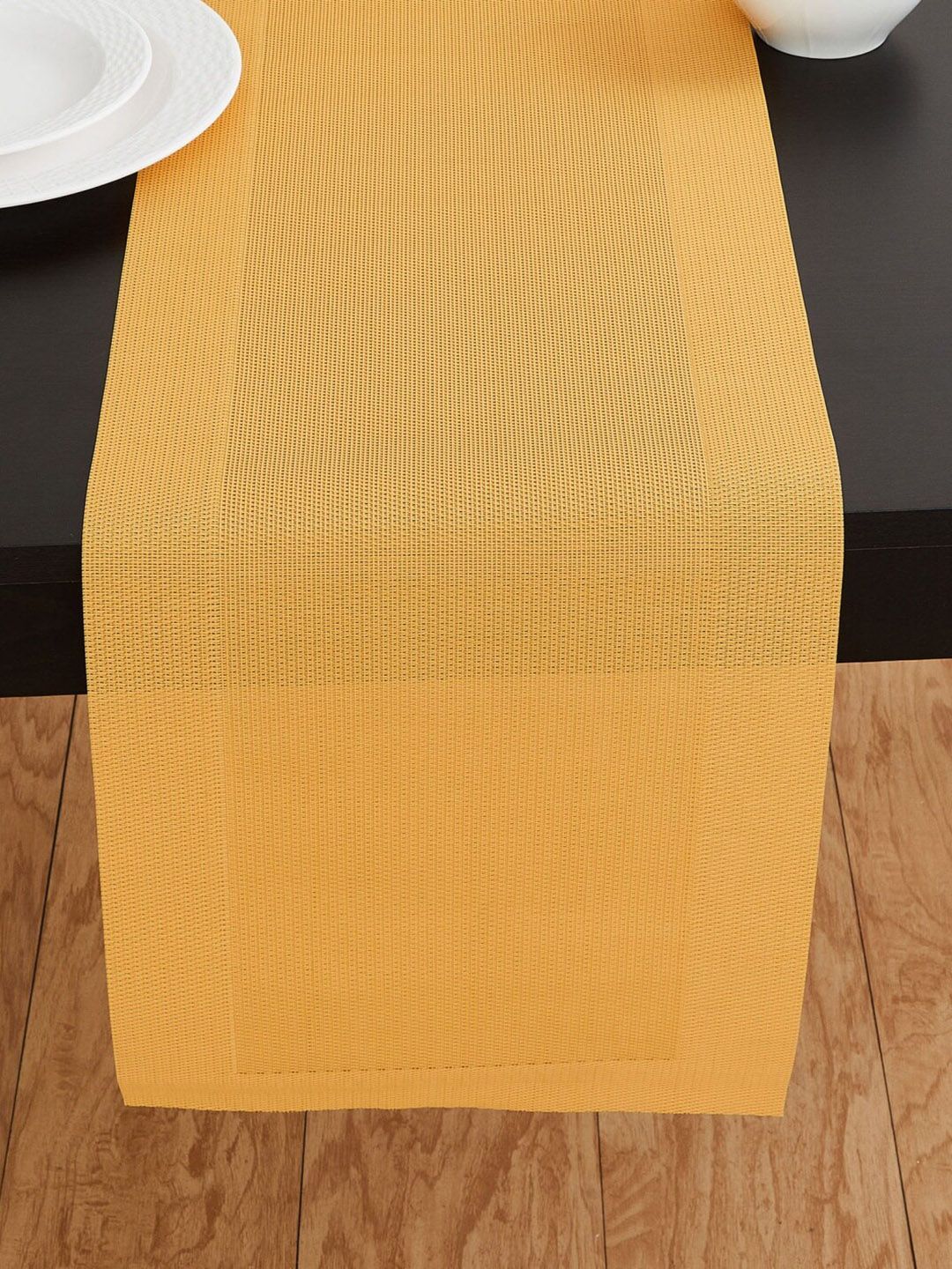 Home Centre Yellow Solid Cotton Table Runner Price in India