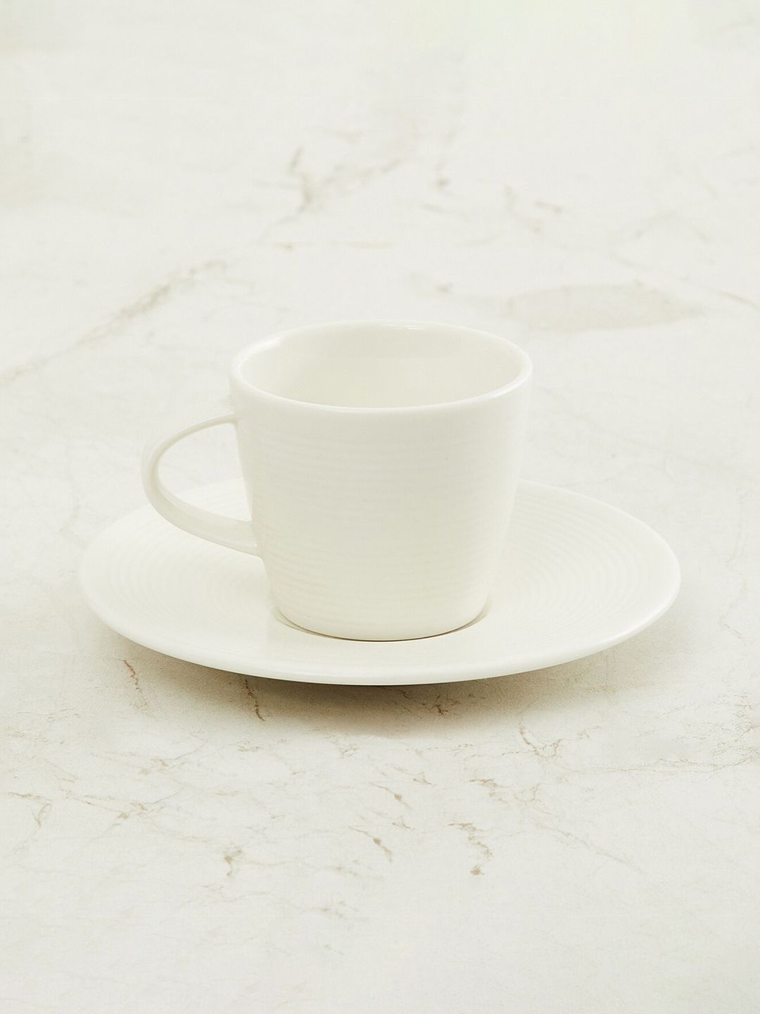 Home Centre White Textured Porcelain Espresso Cup And Saucer Set Price in India