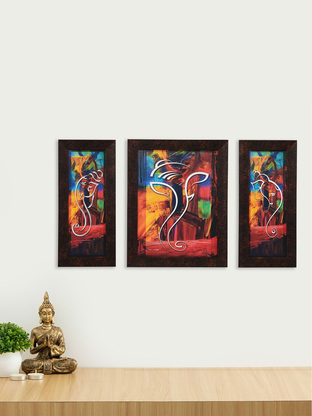 Home Centre Brown & Orange Corsica Buddha Picture Frame Price in India