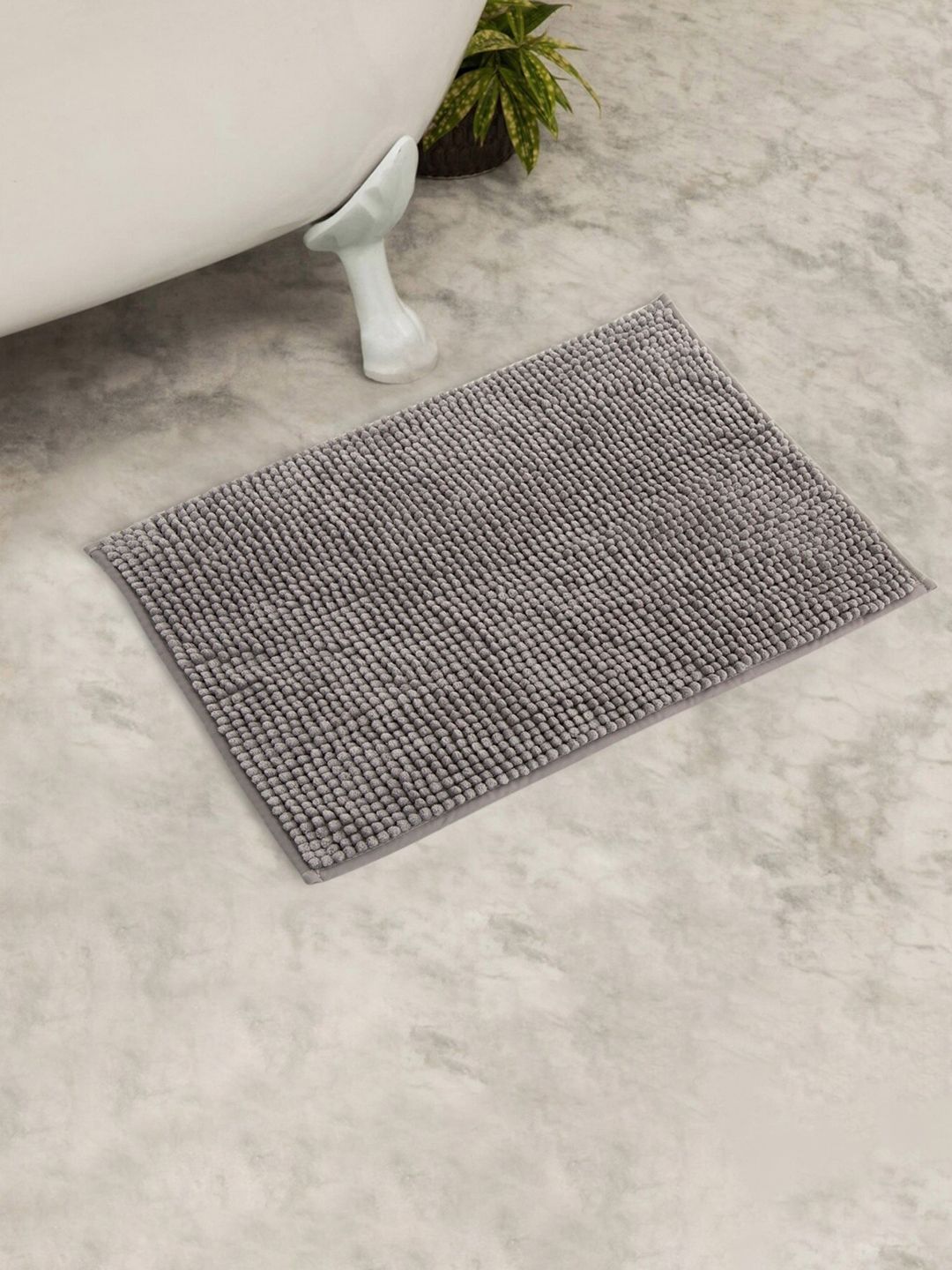 Home Centre Grey Marshmallow Textured Poppy Bath Mat Price in India