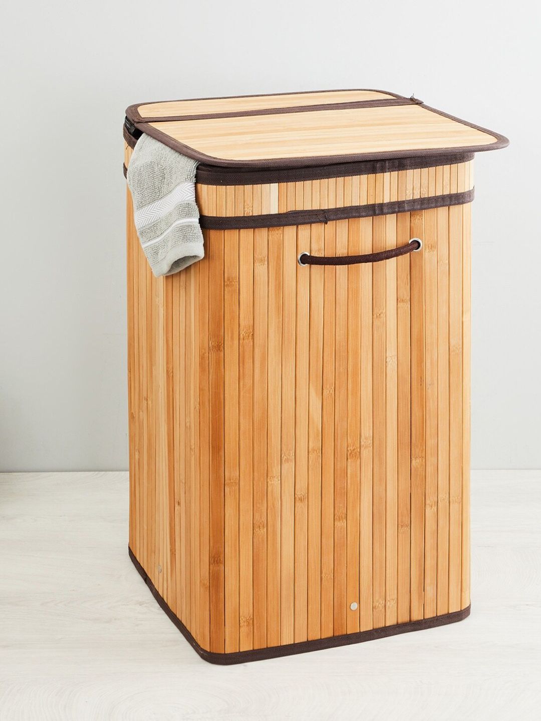 Home Centre Beige Hudson Bamboo Laundry Hamper Bag Price in India
