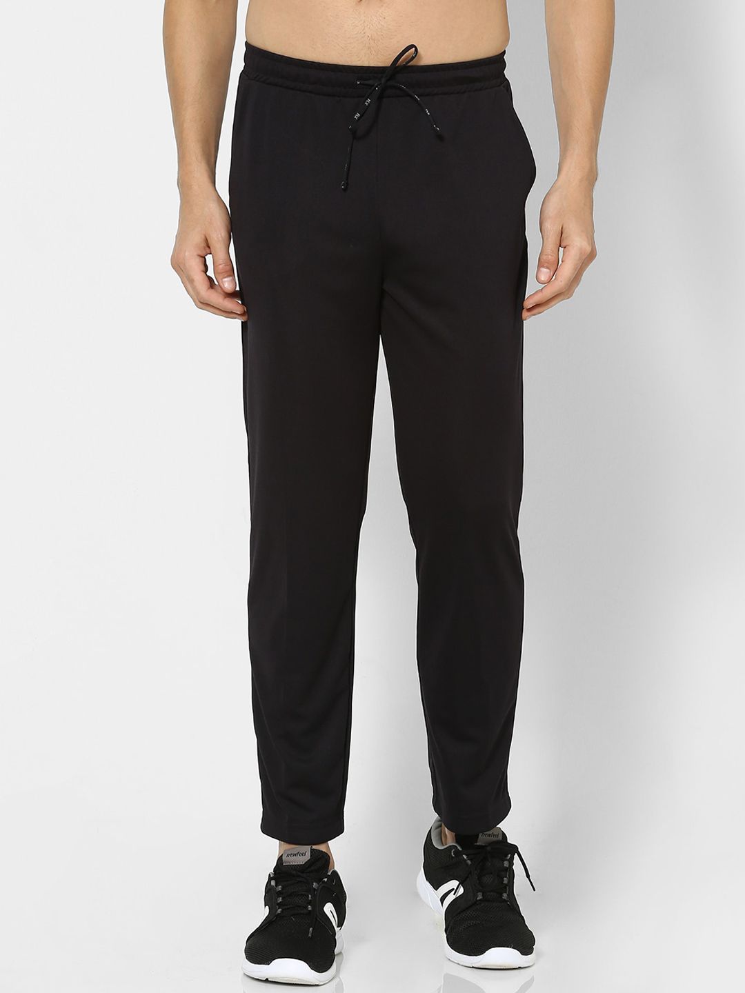 FLX By Decathlon Men Black Solid Straight-Fit Cricket Track Pants