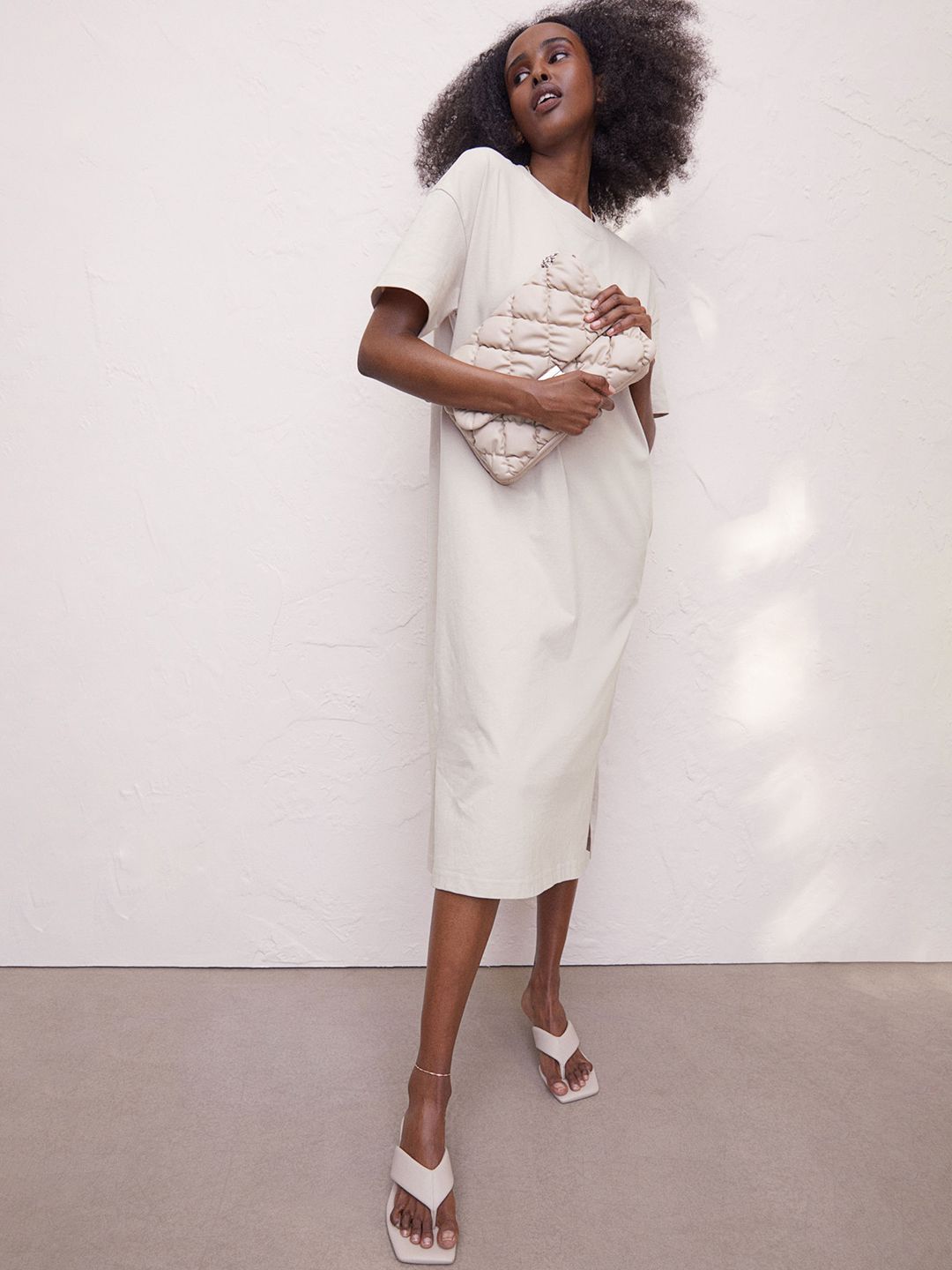 h&m calf length shirt dress H&amp;M + Calf-Length T-Shirt Dress