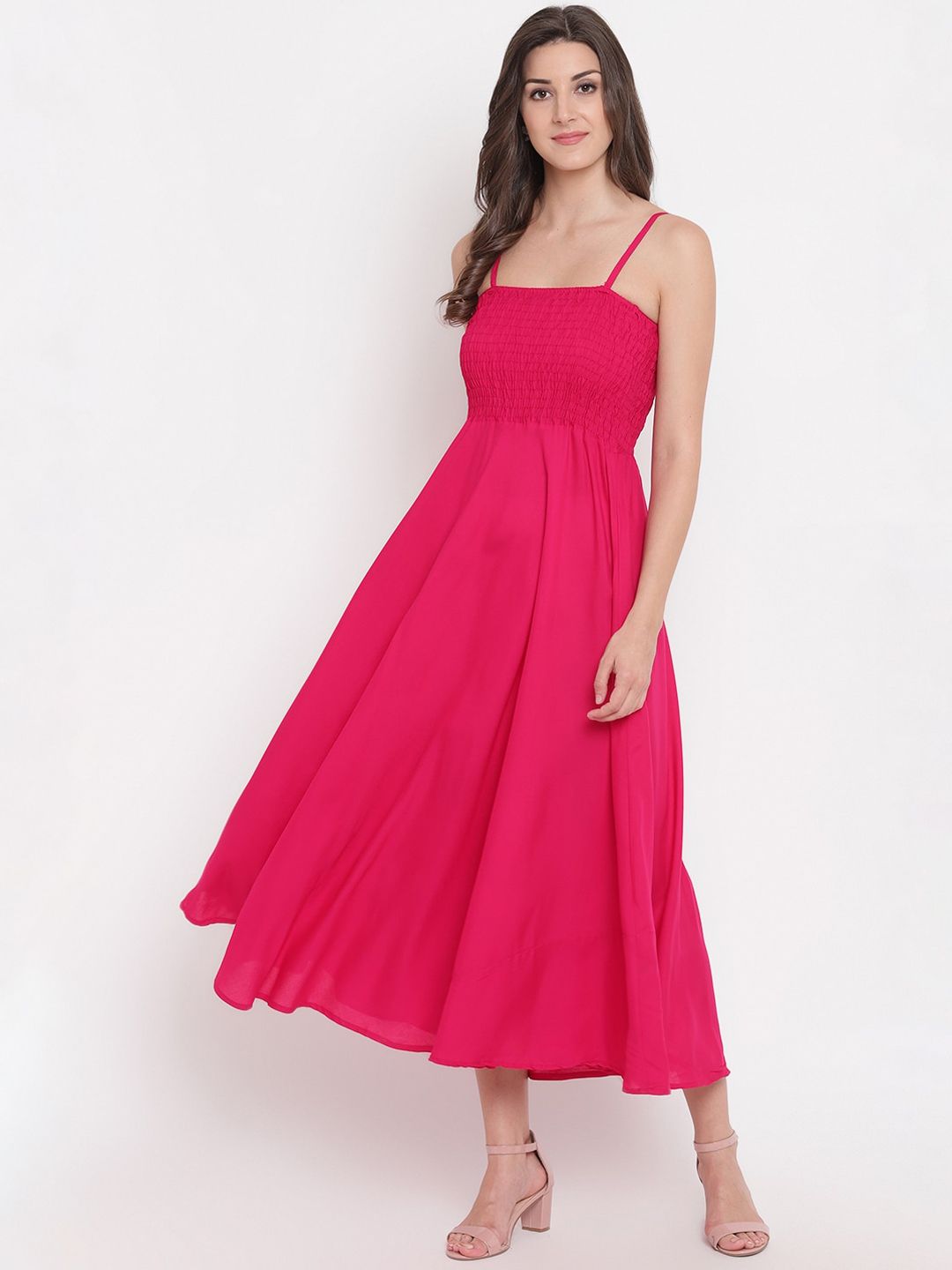 Aawari Women Pink Solid Gown Dress Price in India