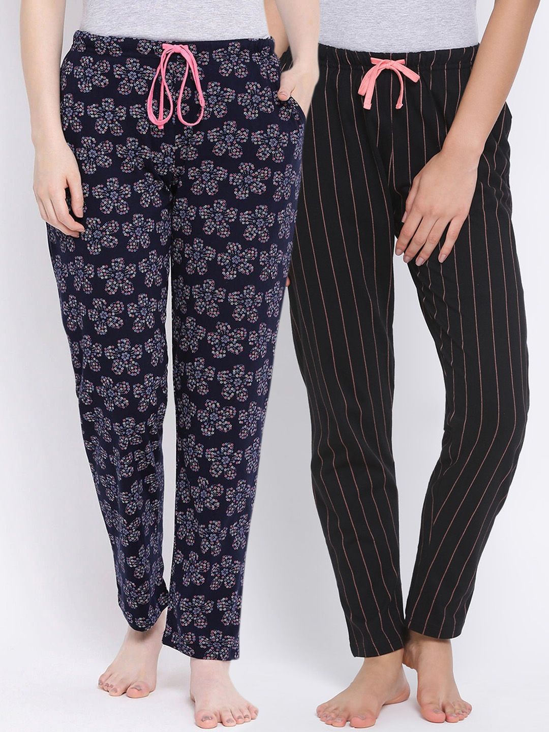 Kanvin Women Pack Of 2 Printed Cotton Lounge Pants Price in India