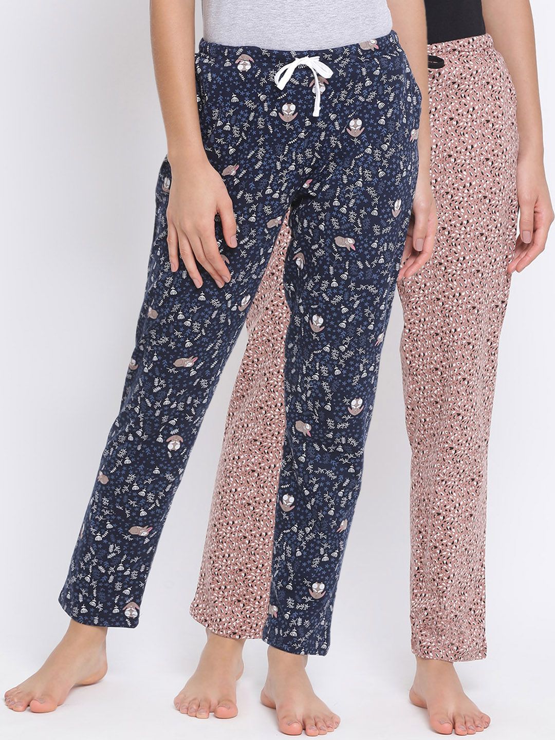 Kanvin Women Pack Of 2 Printed Cotton Lounge Pants Price in India