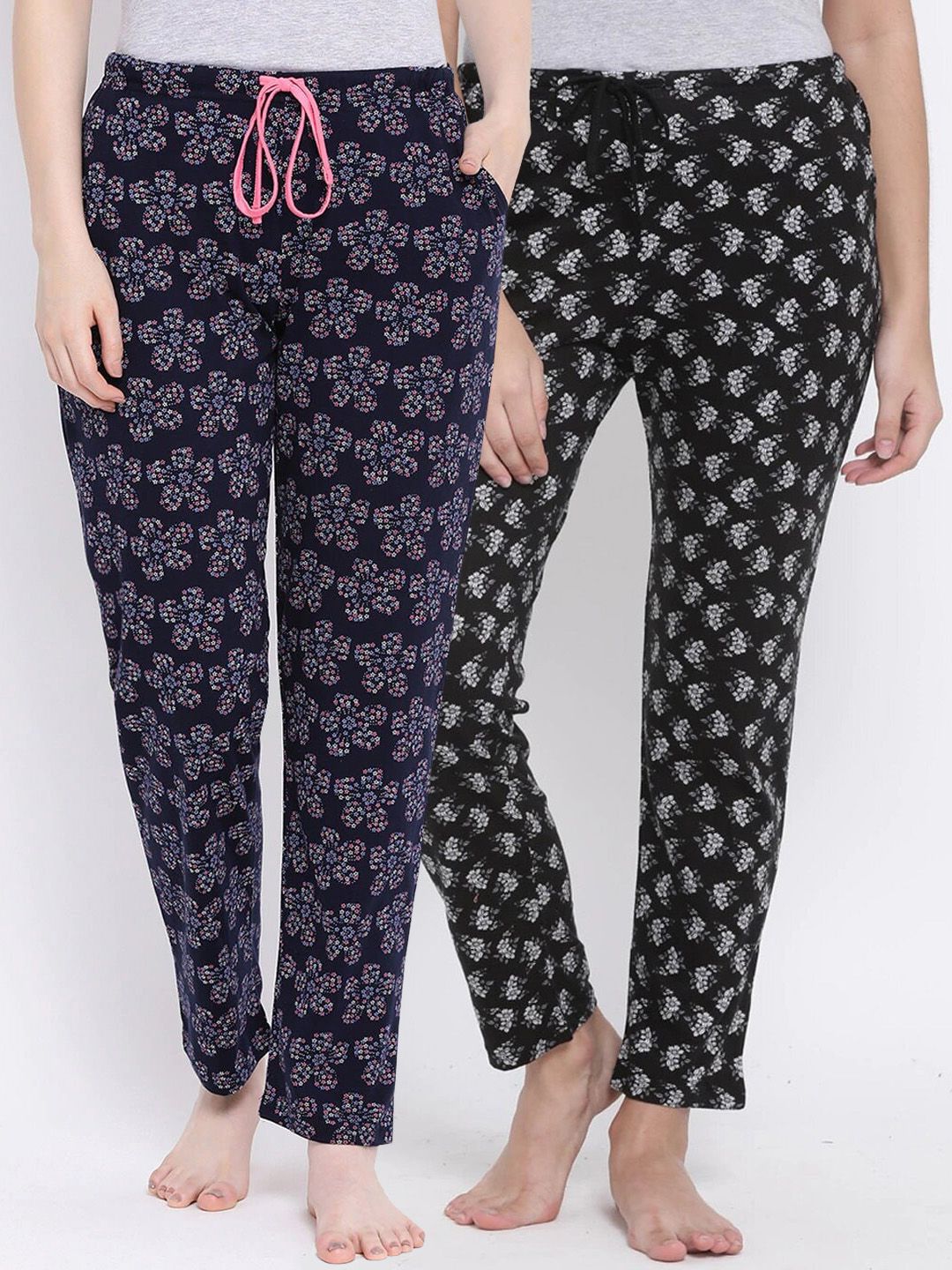 Kanvin Women Pack Of 2 Printed Cotton Lounge Pants Price in India