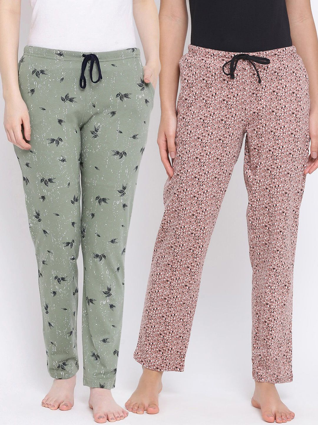 Kanvin Women Pack Of 2 Printed Cotton Lounge Pants Price in India